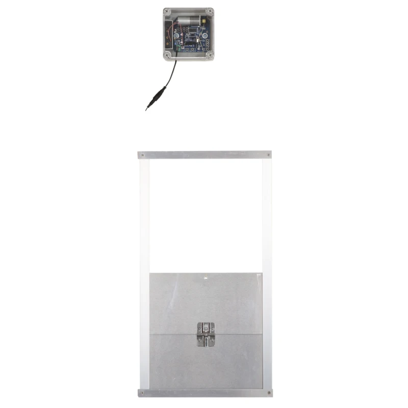 PawHut Automatic Chicken Coop Door with Timer & Light Sensor, Multi-modes Weatherproof Chicken Door with Full Aluminum Body, 6V DC Power Supply/Battery Powered, Silver