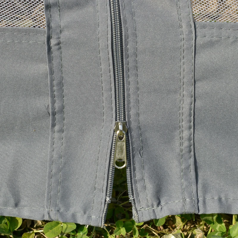 Outsunny 12' Round Patio Gazebo Canopy with 2-Tier Roof, Ventilated Outdoor Shelter, Grey