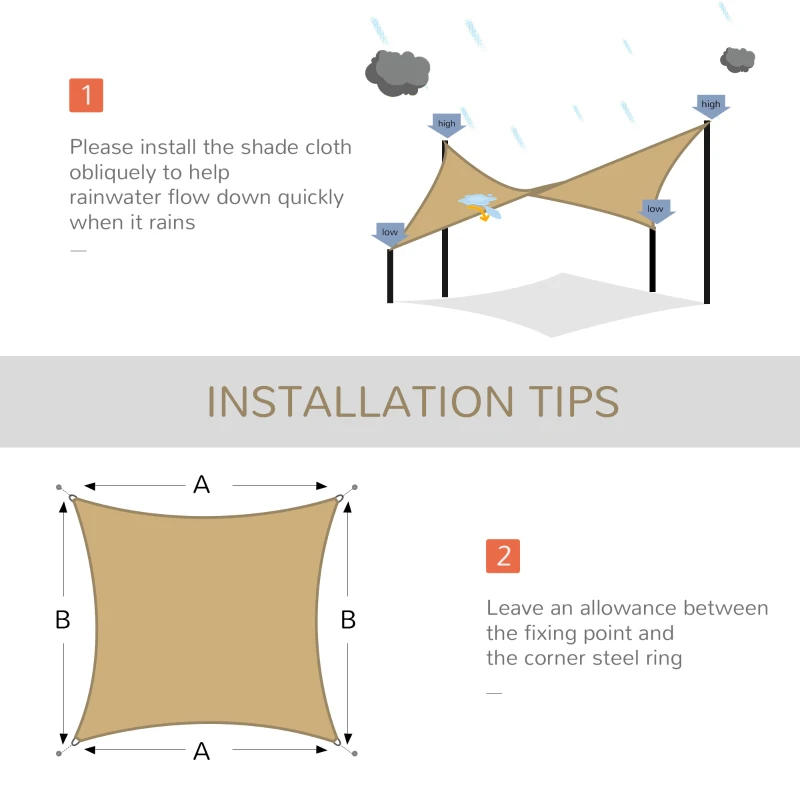 Outsunny 20' x 13' Rectangle Outdoor Patio Portable Shade Canopy Sun Sail - Sand