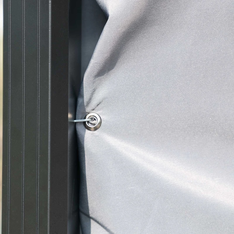 Outsunny 10' x 10' Hardtop Gazebo Canopy with Galvanized Steel Double Roof, Aluminum Frame, Permanent Pavilion Outdoor Gazebo with Netting and Curtains for Patio, Garden, Backyard, Gray