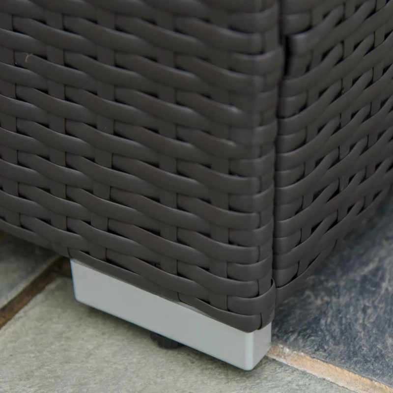 Outsunny 6 Pieces Wicker Patio Furniture Set with Thick Cushions, Deluxe Outdoor All-Weather Resistant PE Rattan Sectional Conversation Sofa Set with Glass Top Table, Beige