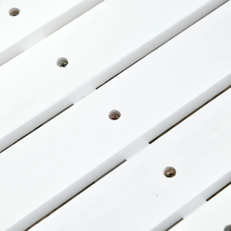 Outsunny 46" 2-Person Outdoor Porch Swing Bench with Solid Wood Design, Southern Style, & Chains Included, 440 lb Weight Capacity, White