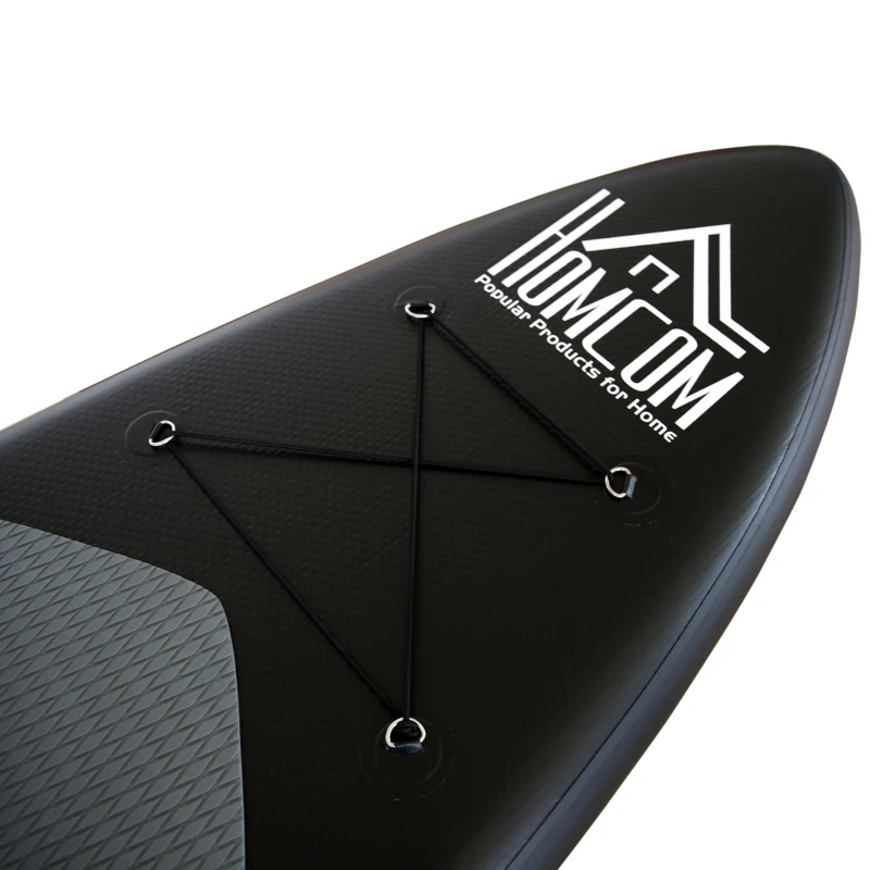 HOMCOM 10FT Inflatable Stand Up Paddle Board with Premium SUP Accessories, Adjustable Paddle, Pump, Carry Bag, Fin, Non-Slip & Thick Deck for Youth Adult, Grey