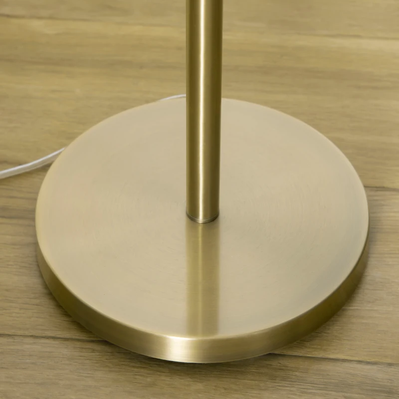 HOMCOM Traditional Floor Lamp with Leaf Design and Tapered Lampshade, Standing Lamp for Living Room, Bedroom, Office, Antique Bronze