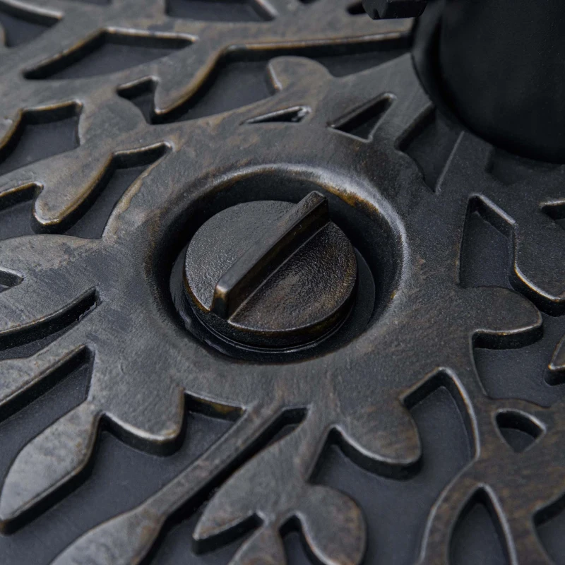 Outsunny Half Round Umbrella Base Fillable Patio Umbrella Stand Holder for Lawn, Deck, Backyard, Garden, 40 lb Water or 46 lb Sand, Bronze