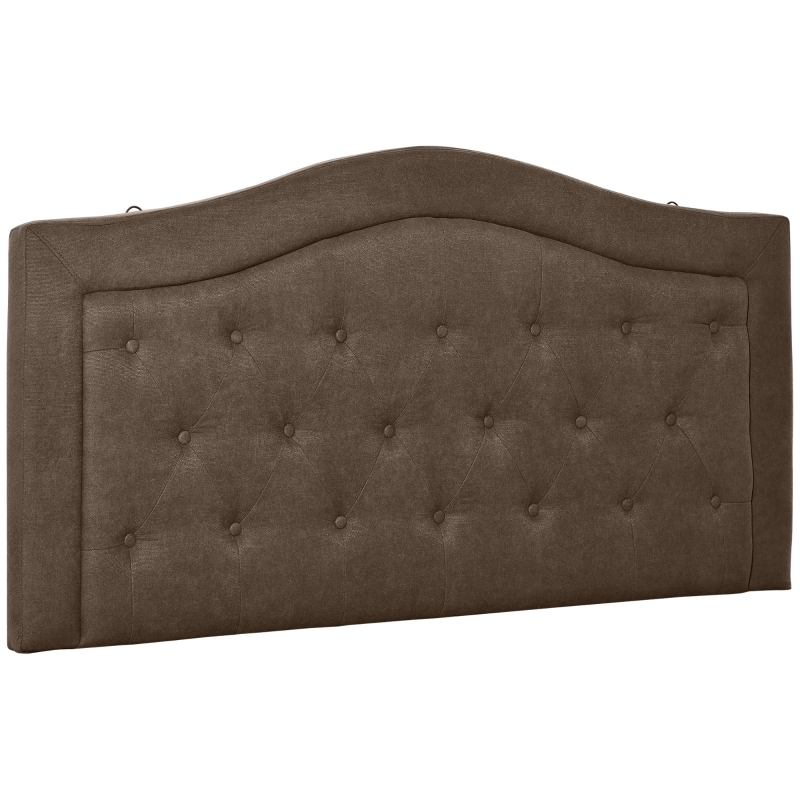 HOMCOM Upholstered Headboard, Button Tufted Bedhead Board for Full-Sized Beds, Brown