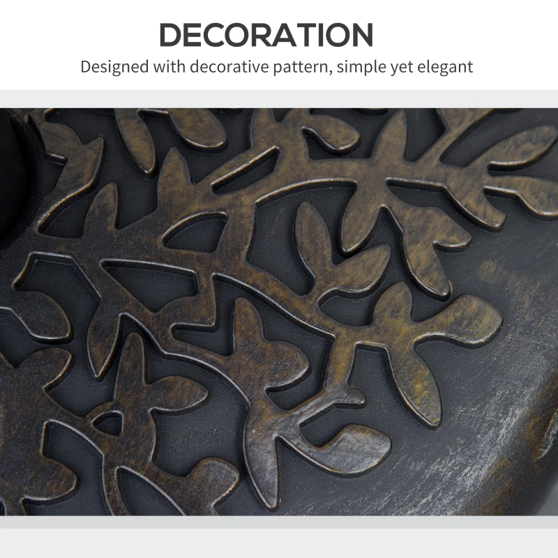 Outsunny Half Round Umbrella Base Fillable Patio Umbrella Stand Holder for Lawn, Deck, Backyard, Garden, 40 lb Water or 46 lb Sand, Bronze