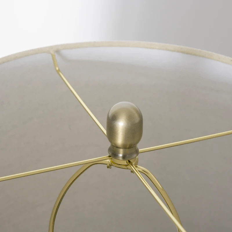 HOMCOM Traditional Floor Lamp with Leaf Design and Tapered Lampshade, Standing Lamp for Living Room, Bedroom, Office, Antique Bronze