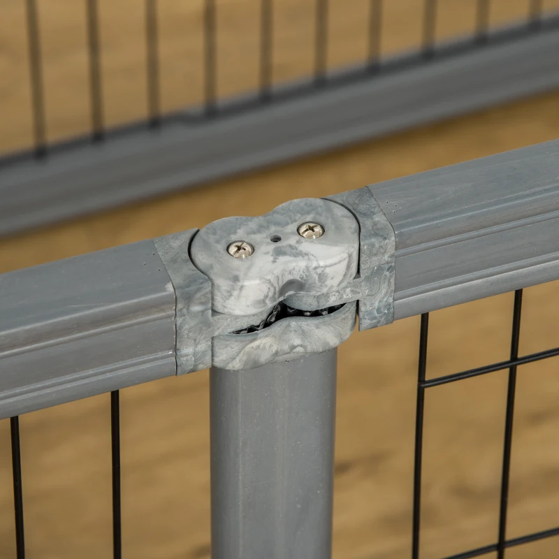 PawHut 24.5" Heavy Duty Pet Playpen, 6 Panels Dog Exercise Pen, Foldable Puppy Play Whelping Fence, with Door, Double Locking Latches, for Indoor Outdoor Use, Gray