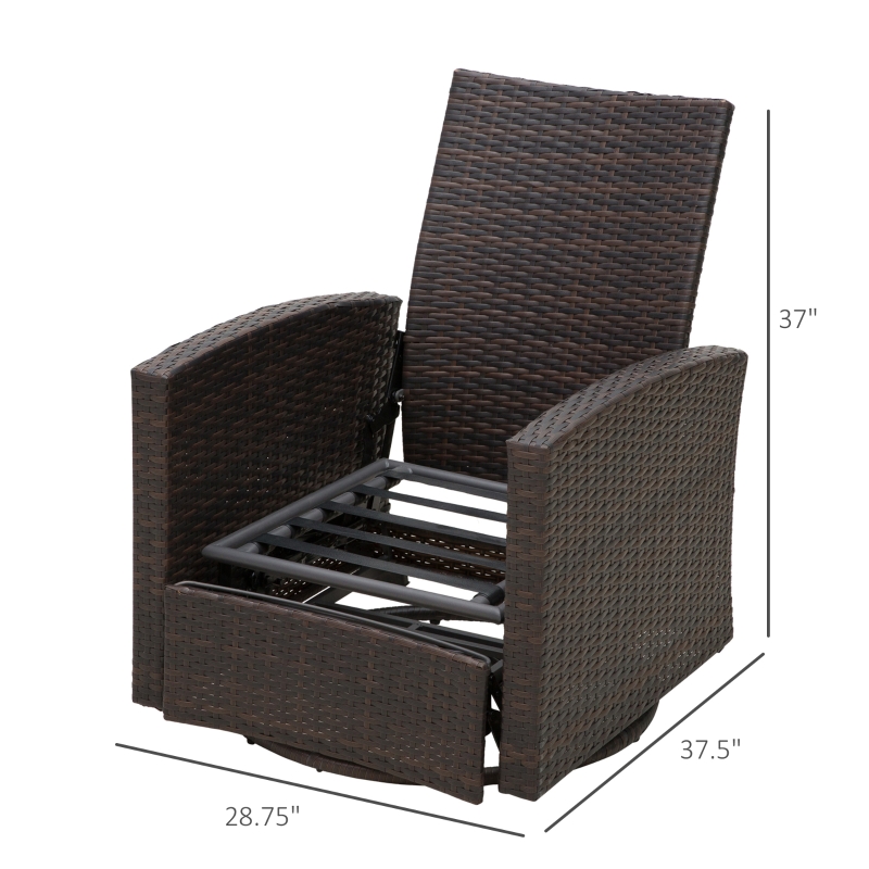Outsunny Rattan Recliner Sofa With 360 Swivel Outdoor Wicker Lounge Chair Aosom Canada - Outdoor Resin Wicker Patio Recliner Chair Outsunny Rattan Recliner Sofa With 360 Swivel Outdoor Wicker Lounge Chair Aosom Canada - Outdoor Resin Wicker Patio Recliner Chair