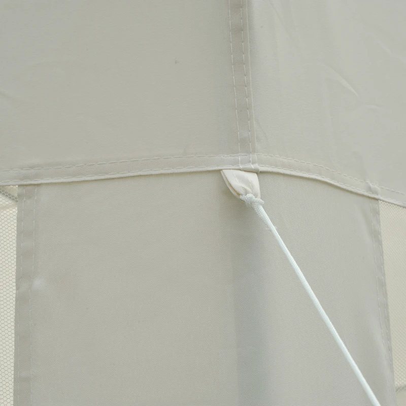 Outsunny Outdoor Cathedral Style Roof Party Gazebo with Mesh Walls - Cream White