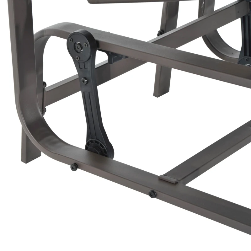 Outsunny Metal Mesh Fabric Single Outdoor Patio Glider Rocking Chair - Gray