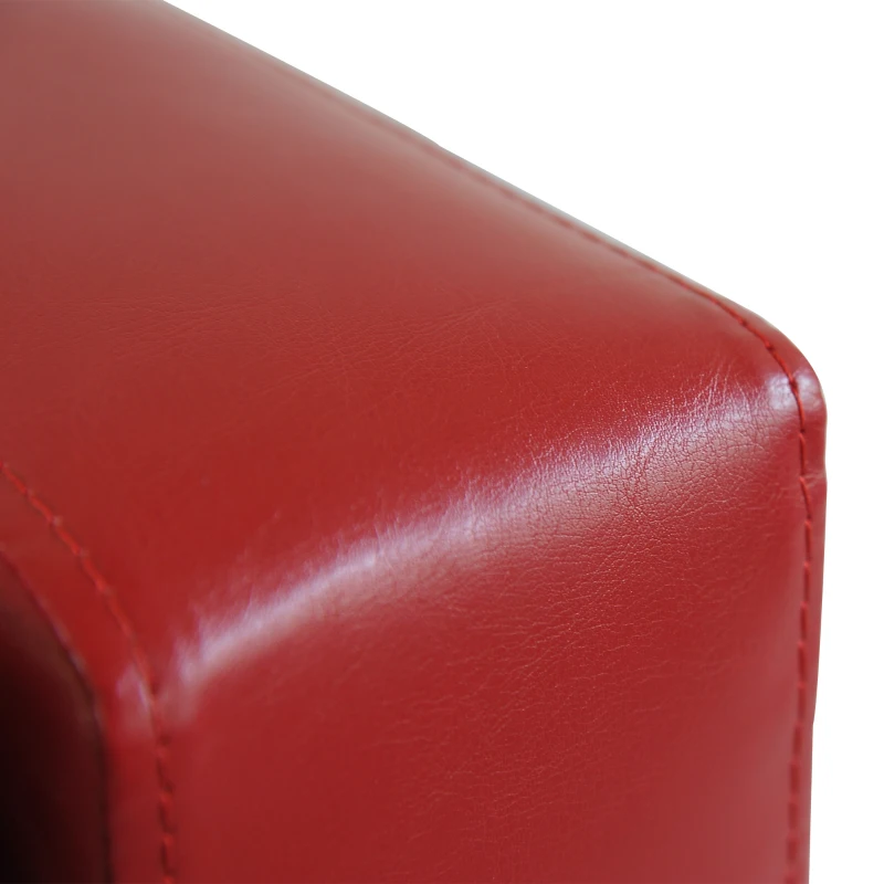 HOMCOM 50.5" Faux Leather Rectangular Tufted Storage Ottoman, Bright Red