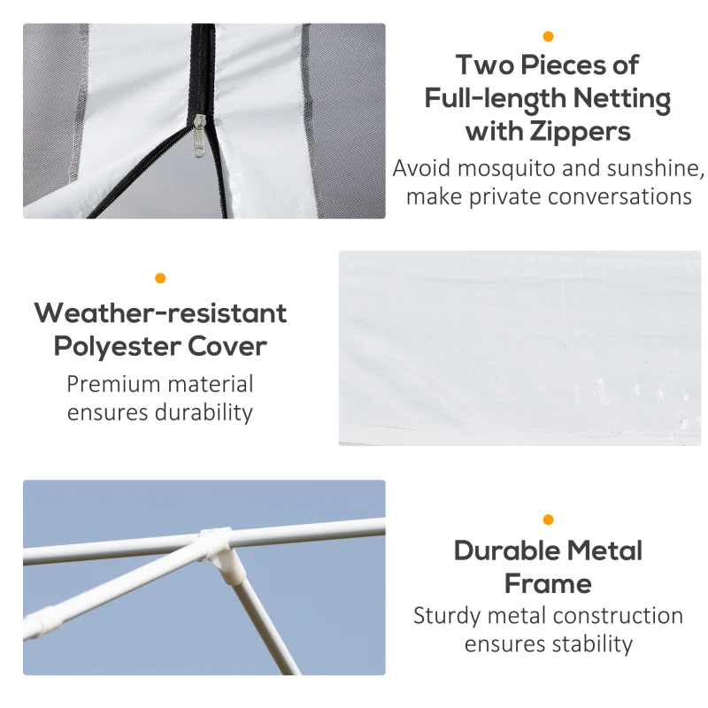 Outsunny 10' x 30' Party Tent, Event Shelter Gazebo Canopy with Removable Mesh Side Walls and Two Doors, White