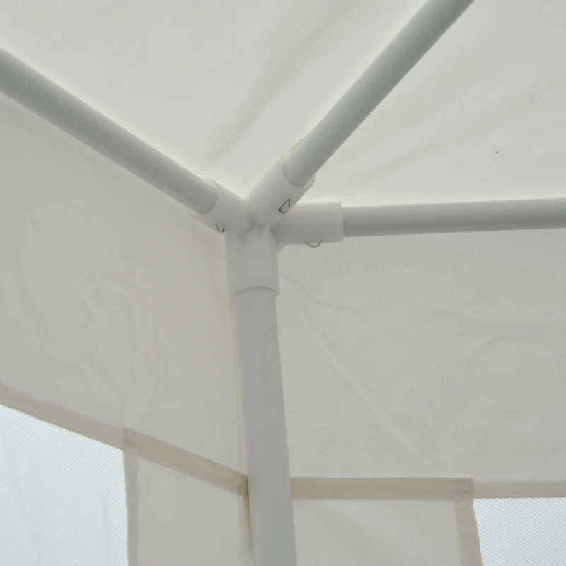 Outsunny Outdoor Cathedral Style Roof Party Gazebo with Mesh Walls - Cream White