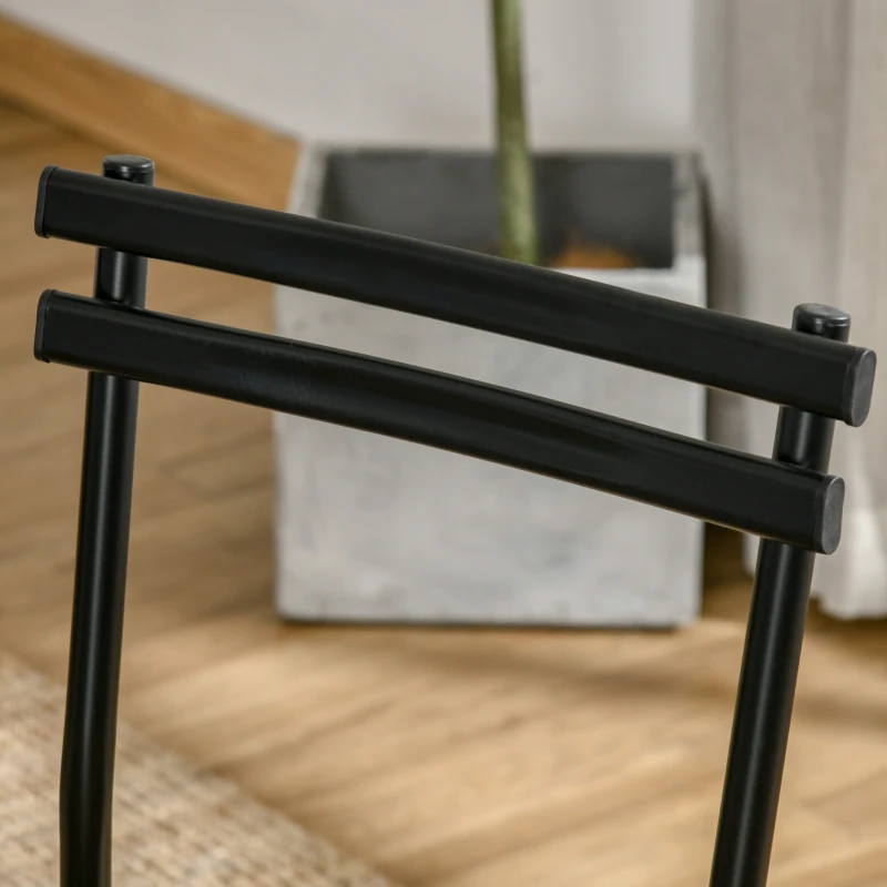 HOMCOM Industrial Dining Table Set for 4, Kitchen Table with 4 Chairs Steel Frame for Small Space, Dark Walnut