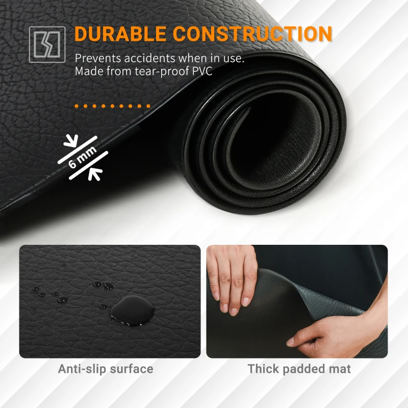 Soozier Multi-purpose Exercise Equipment Mat, Non-slip Treadmill Exercise Bike Floor Protection Mat, Gym Fitness Workout Mat, 7.2 x 3.9ft