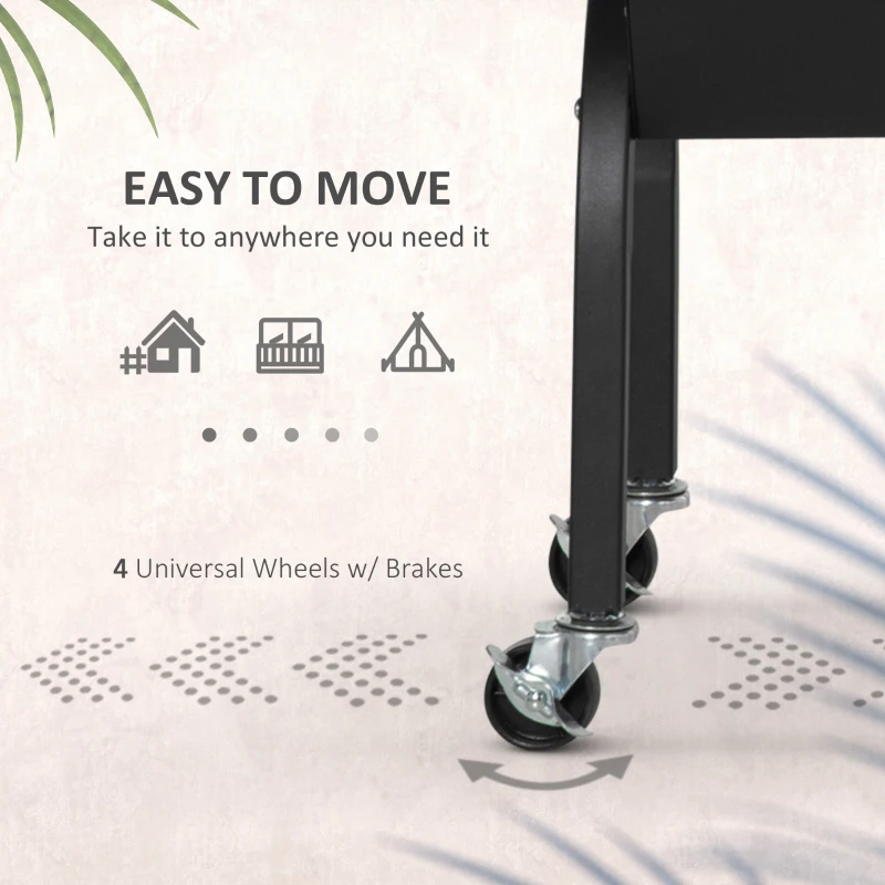 Outsunny Backyard Charcoal BBQ Grill & Smoker Combo Automatic Charcoal BBQ Rotisserie Grill 110lbs Lamb Hog Spit Roaster