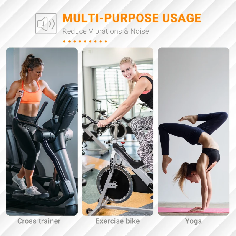 Soozier Multi-purpose Exercise Equipment Mat, Non-slip Treadmill Exercise Bike Floor Protection Mat, Gym Fitness Workout Mat, 7.2 x 3.9ft