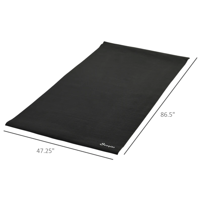 Soozier Multi-purpose Exercise Equipment Mat, Non-slip Treadmill Exercise Bike Floor Protection Mat, Gym Fitness Workout Mat, 7.2 x 3.9ft