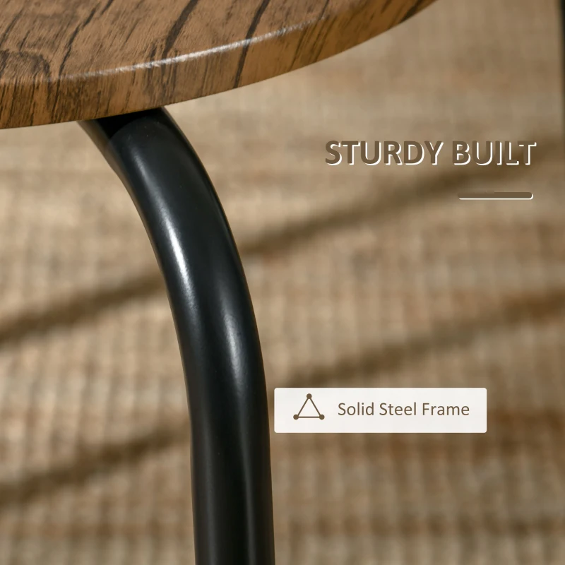 HOMCOM Industrial Dining Table Set for 4, Kitchen Table with 4 Chairs Steel Frame for Small Space, Dark Walnut