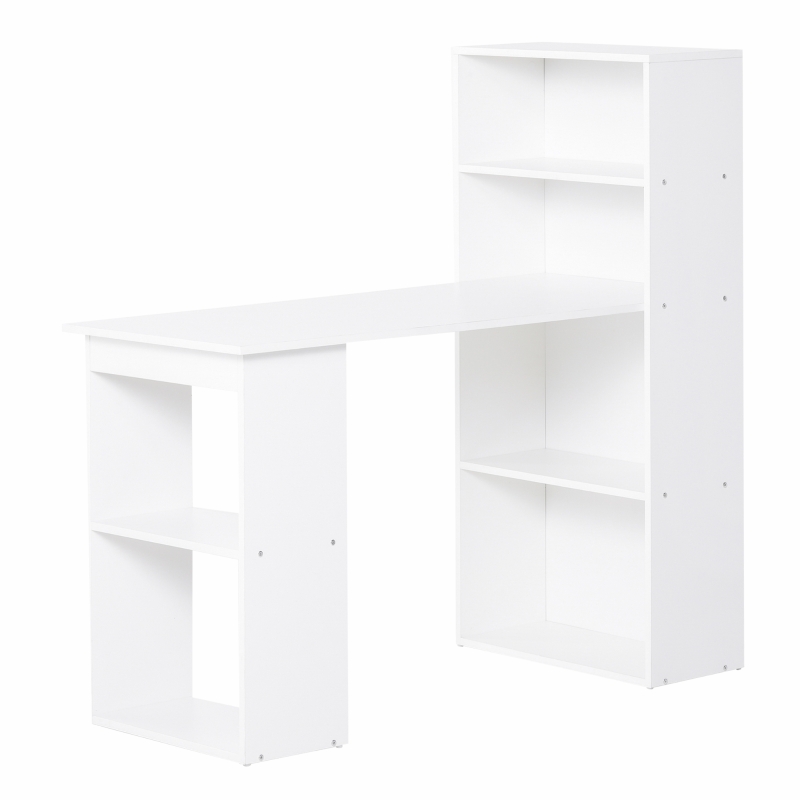 HOMCOM 47" Modern Office Compact Computer Crafting Hobby Desk Bookcase - White
