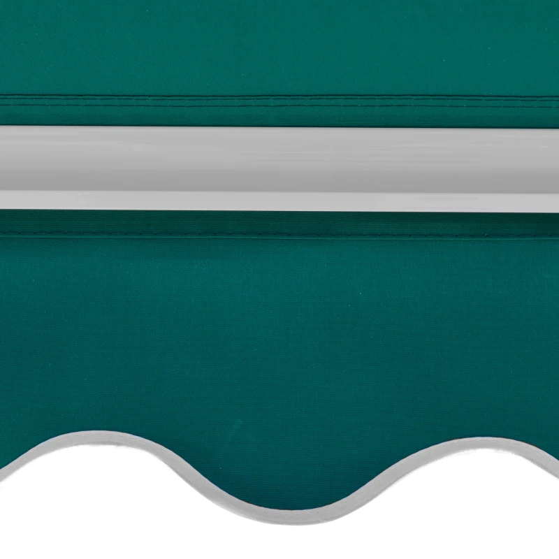Outsunny 4' Arm Manual Retractable Sun Shade Patio Window Awning with Large Shade Area & Smooth Opening Crank, Green