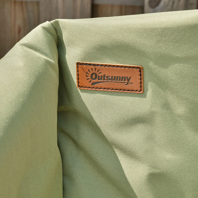 Outsunny Folding Camping Chair, Padded Director Chair with Side Table and Cup Holder, Portable for Picnic, Beach, Hiking, Travel, Green