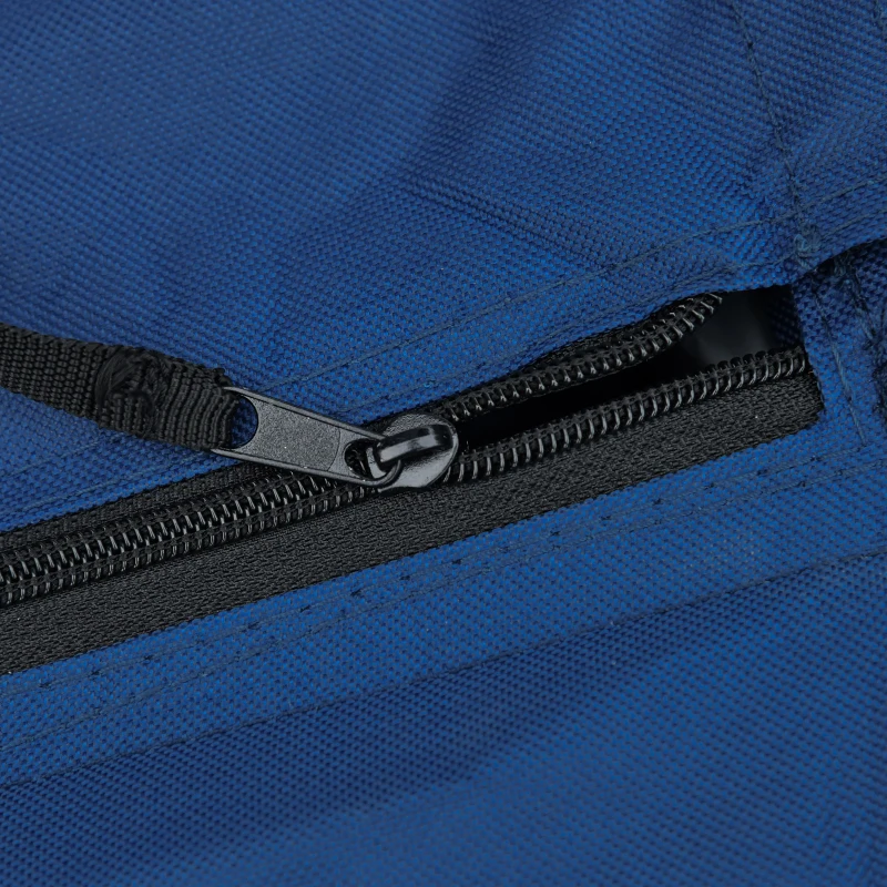 Outsunny Folding Camping Chair with Portable Insulation Table Bag, Two Cup Holders for Beach, Ice Fishing and Picnic, Navy Blue