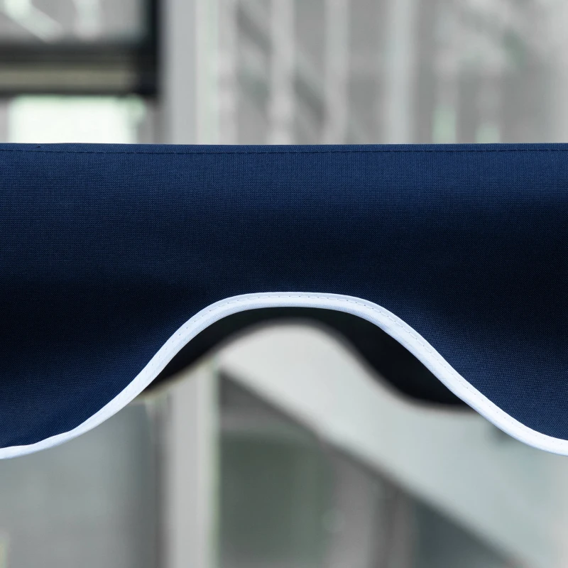 Outsunny 3-Seat Outdoor Patio Swing Chair with Removable Cushion, Steel Frame Stand and Adjustable Tilt Canopy for Patio, Garden, Poolside, Balcony, Backyard, Dark Blue and White