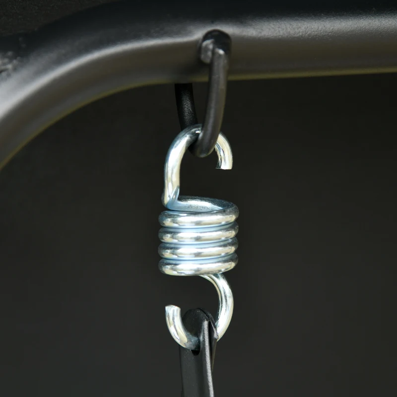 Outsunny 3-Person Porch Swing with Stand, Outdoor Swing for Patio Porch with Adjustable Tilt Canopy and Comfortable Swing Bench-Style Seat, Steel Frame, Black