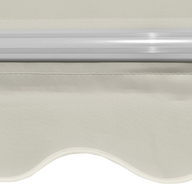 Outsunny 4' Arm Manual Retractable Sun Shade Patio Window Awning with Large Shade Area & Smooth Opening Crank, Beige