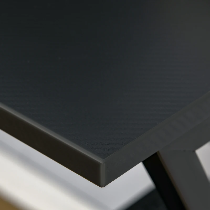 HOMCOM Modern Computer Desk, 47" Writing Desk with Elevate Shelves for Home Office, Black