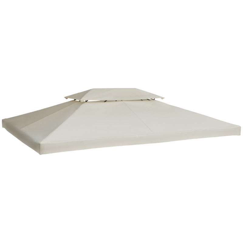 Outsunny 13' x 10' Gazebo Replacement Canopy, 2-Tier Top UV Cover Pavilion Garden Patio Outdoor, Cream White (Top Only)