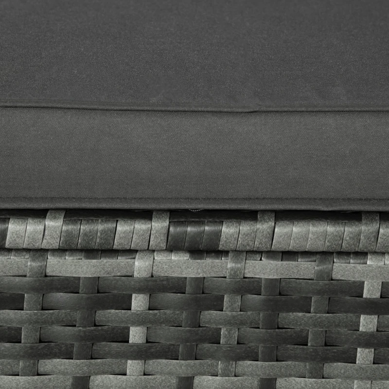 Outsunny 4 Piece Adjustable Canopy Outdoor Rattan Sofa Set Patio Furniture Wicker Sets with Height Adjustable Coffee Table & Cushions