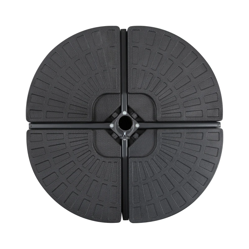 Outsunny Large 4 Piece Round Fillable Weighted Offset Market Patio Umbrella Base