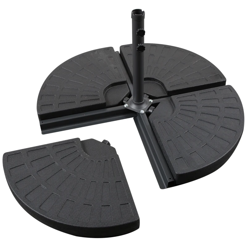 Outsunny Large 4 Piece Round Fillable Weighted Offset Market Patio Umbrella Base