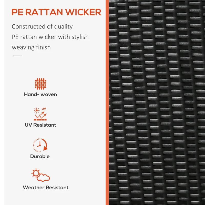 Outsunny Outdoor Wicker Swivel Recliner Chair, Reclining Backrest, Lifting Footrest, 360° Rotating Basic, Water Resistant Cushions for Patio, Orange