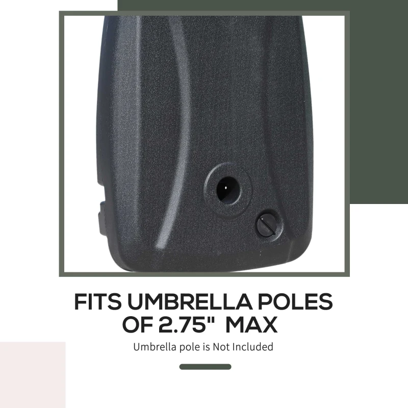 Outsunny Portable Umbrella Base Parasol Stand for Cantilever Umbrella Water Sand Fillable w/ 2 Wheels Black