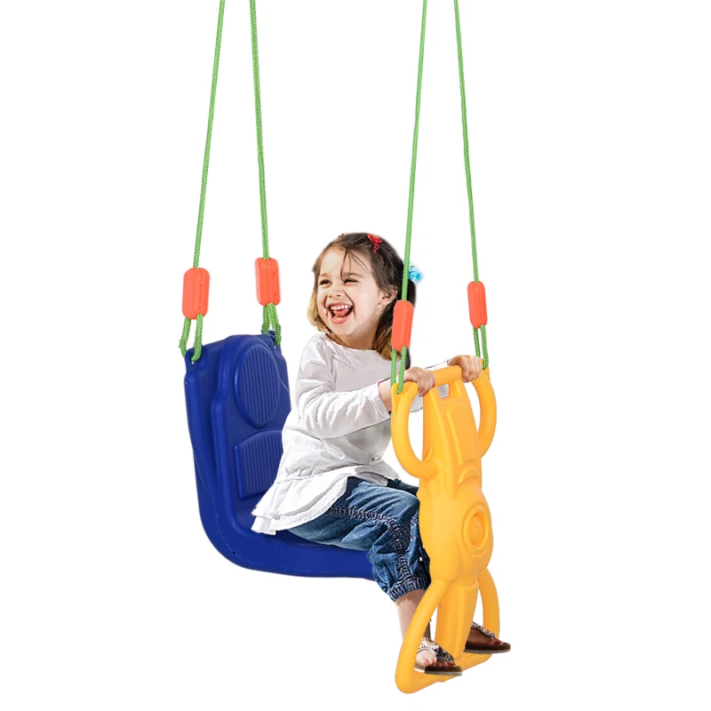 Qaba Kids Swing Set Tree Swing Children Rider Glider with Plastic Hanging for 3+ Years Old Boys and Girls Outdoor Indoor