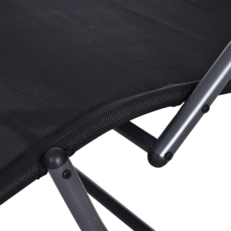 Outsunny Outdoor Rocking Chair, Chaise Lounge Pool Chair for Sun Tanning, Sunbathing Rocker, Armrests & Pillow for Patio, Lawn, Beach, Large, Black