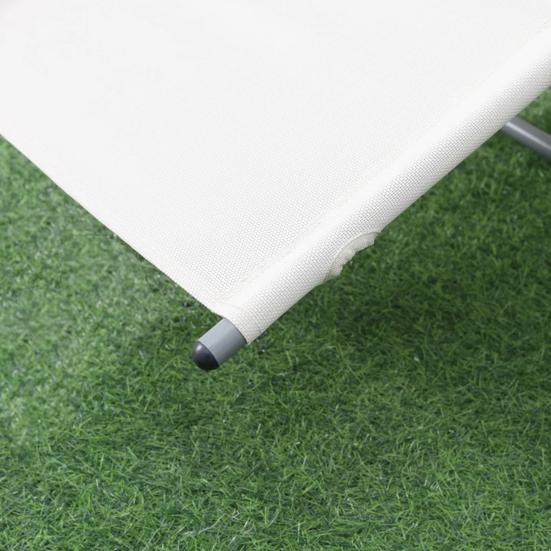 Outsunny Outdoor Rocking Chair, Chaise Lounge Pool Chair for Sun Tanning, Sunbathing Rocker, Armrests & Pillow for Patio, Lawn, Beach, Large, Beige