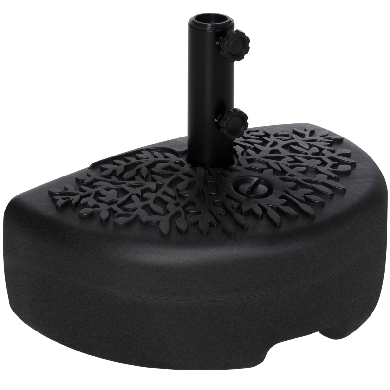 Outsunny Half Round Umbrella Base Half Patio Umbrella Stand Holder for 1.5", 2" Pole