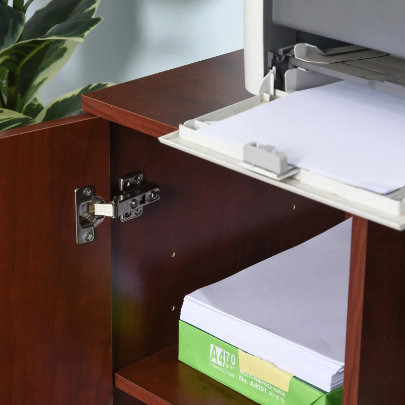 Vinsetto Multifunction Office Filing Cabinet Printer Stand with 2 Drawers, 2 Shelves, & Smooth Counter Surface, Brown