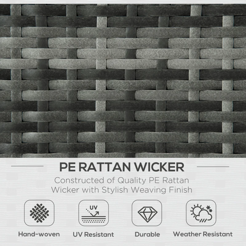 Outsunny 4 Piece Adjustable Canopy Outdoor Rattan Sofa Set Patio Furniture Wicker Sets with Height Adjustable Coffee Table & Cushions