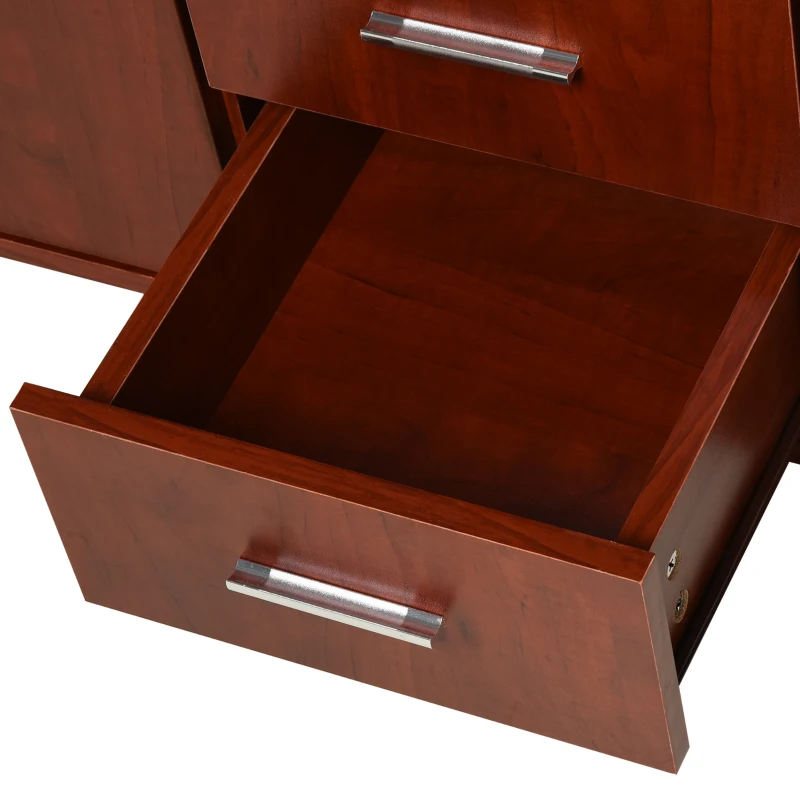 Vinsetto Multifunction Office Filing Cabinet Printer Stand with 2 Drawers, 2 Shelves, & Smooth Counter Surface, Brown
