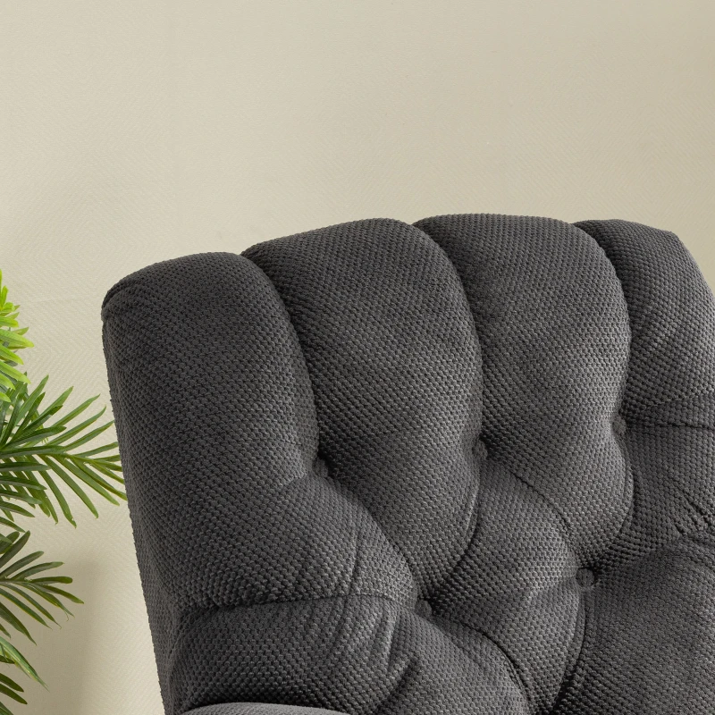 HOMCOM Power Lift Chair, Fabric Tufted Recliner Sofa Chair for Elderly with Cup Holders, Remote Control, and Side Pockets, Dark Grey