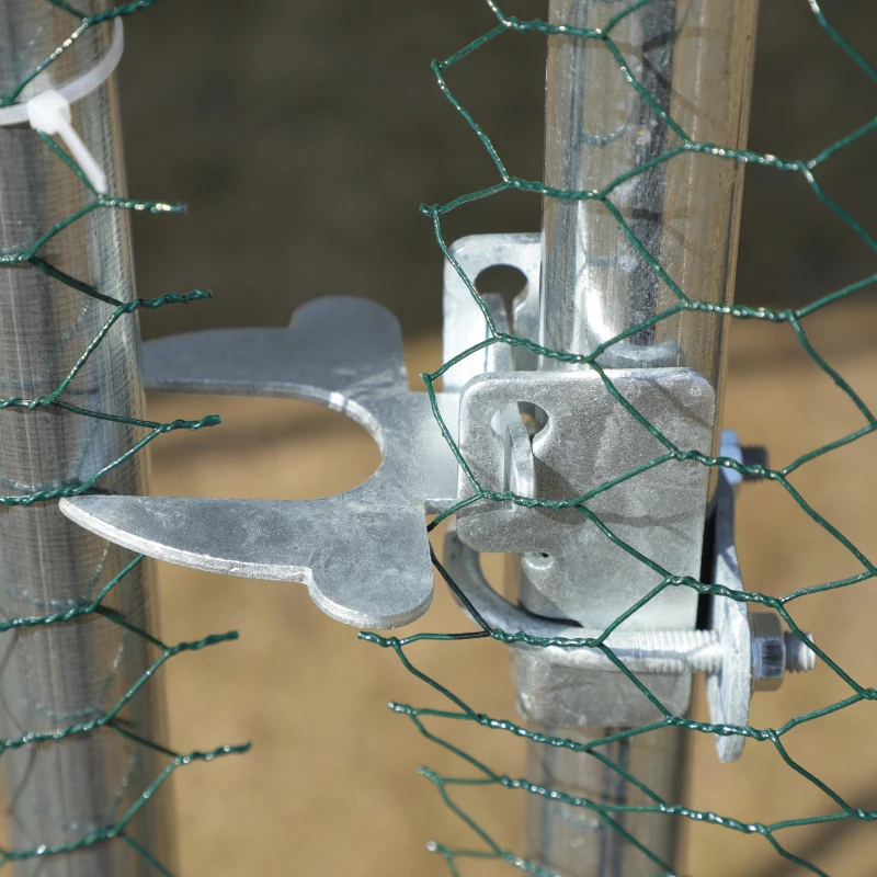 PawHut Large Chicken Coop Metal Chicken Run for Chicken with Waterproof and Anti-UV Cover, Spire Shaped Walk-in Fence Cage Hen House for Outdoor and Yard Farm Use, 1.26" Dia, 9.8' x 6.6' x 6.4'