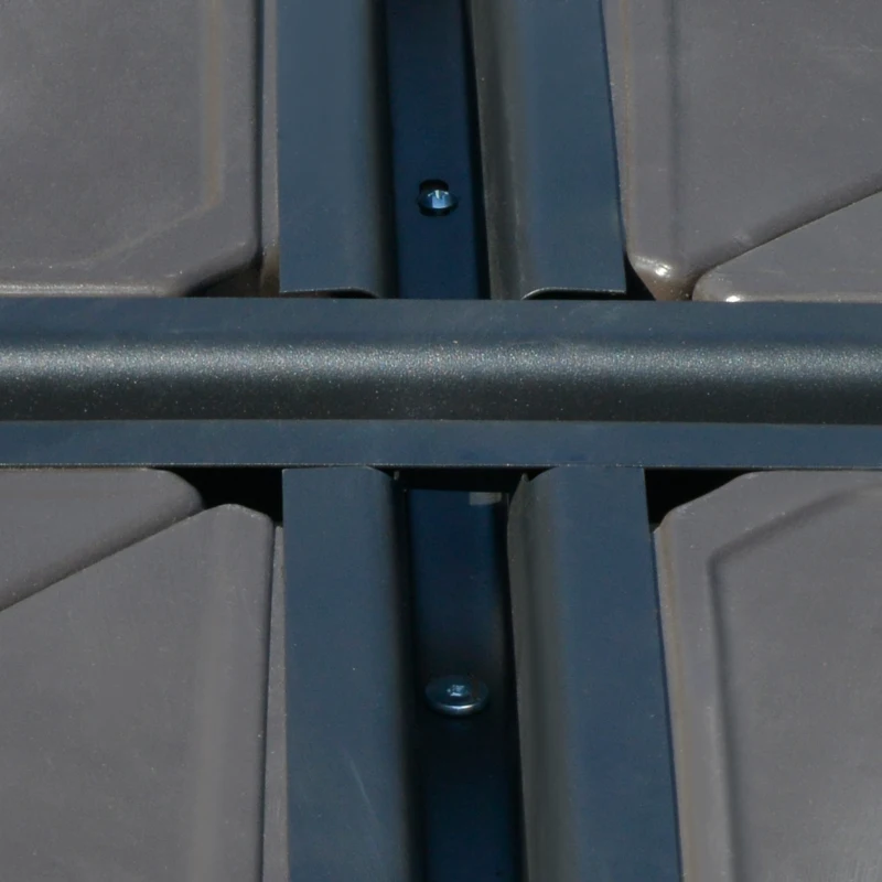 Outsunny Square Cantilever Patio Umbrella Base with 4 Wheels for Easy Moving, Heavy Duty Umbrella Stand Weight, 330 lb Capacity Sand or 286 lb Capacity Water, Coffee