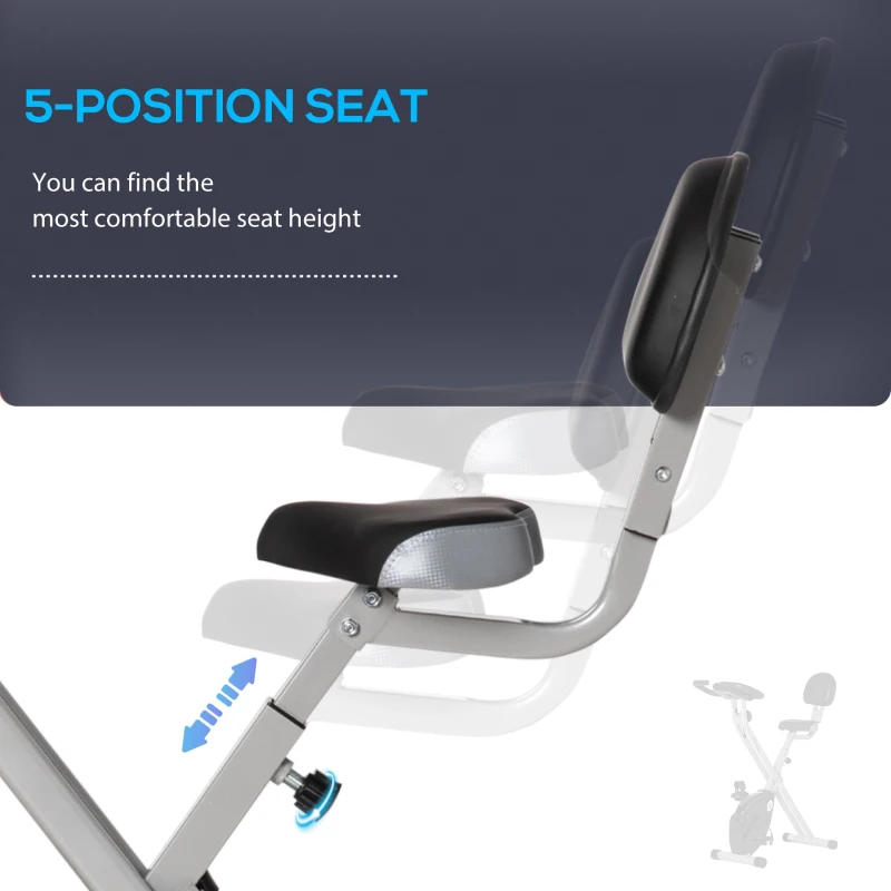 Soozier Foldable Upright Training Exercise Bike Indoor Stationary X Bike with 8 Levels of Magnetic Resistance for Aerobic Exercise, Gray